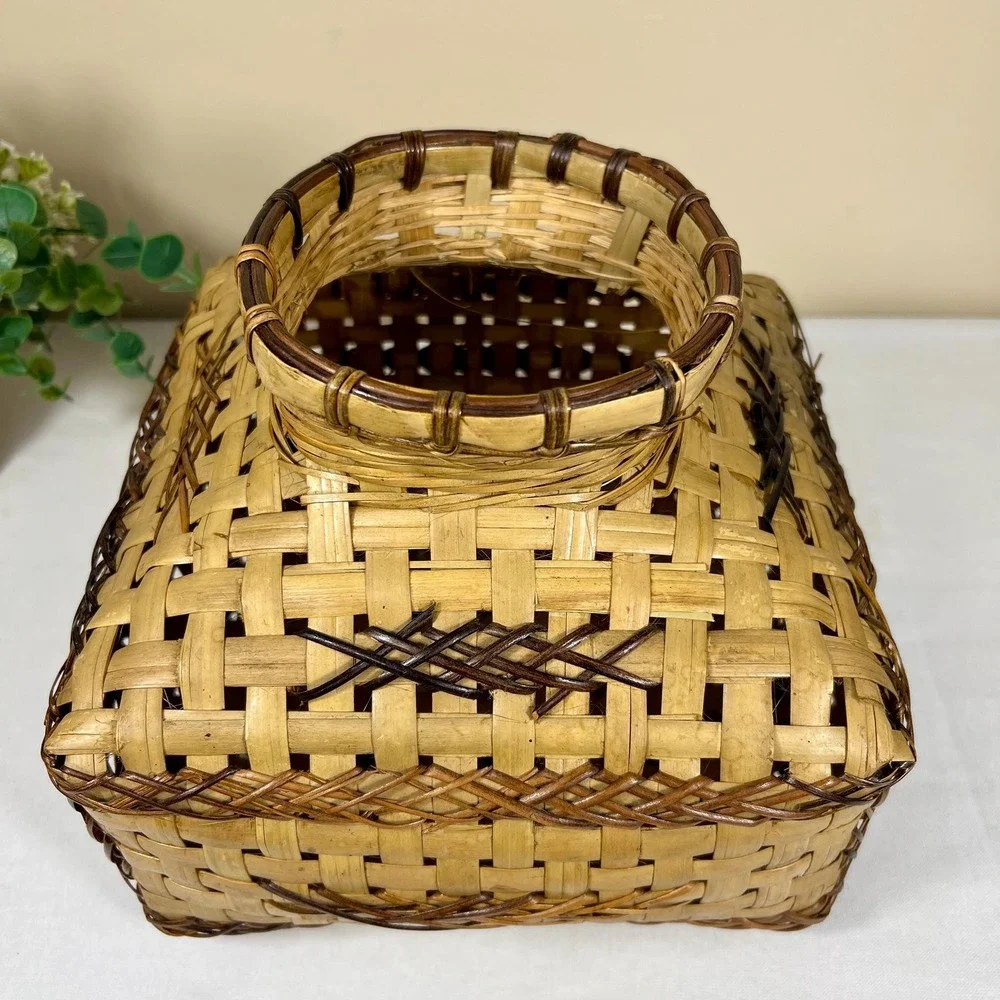 Vintage Japanese KEBANA Bamboo Basket Vase